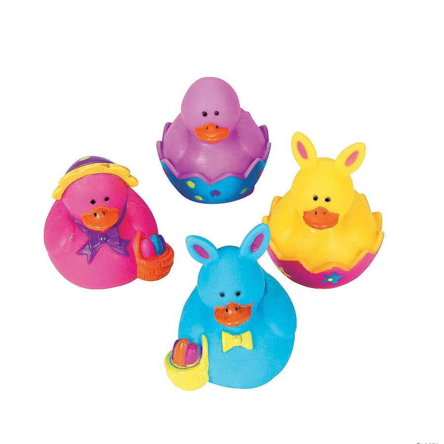 Toy Egg Fillers * | Promo Mini Easter Rubber Ducks 24 Pc.