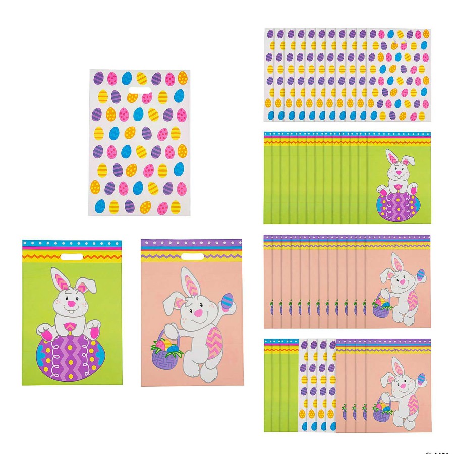 Easter Baskets & Grass * | Flash Sale 12 X 17 Bulk Easter Plastic Goody Bags 50 Pc.