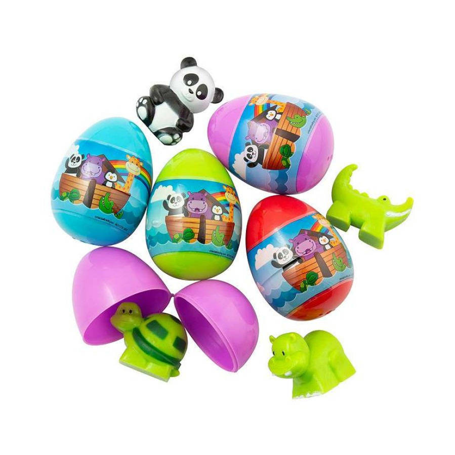 Easter Egg Hunt * | Promo 2 1/2 Noah'S Ark Surprise Toy-Filled Plastic Easter Eggs 12 Pc.