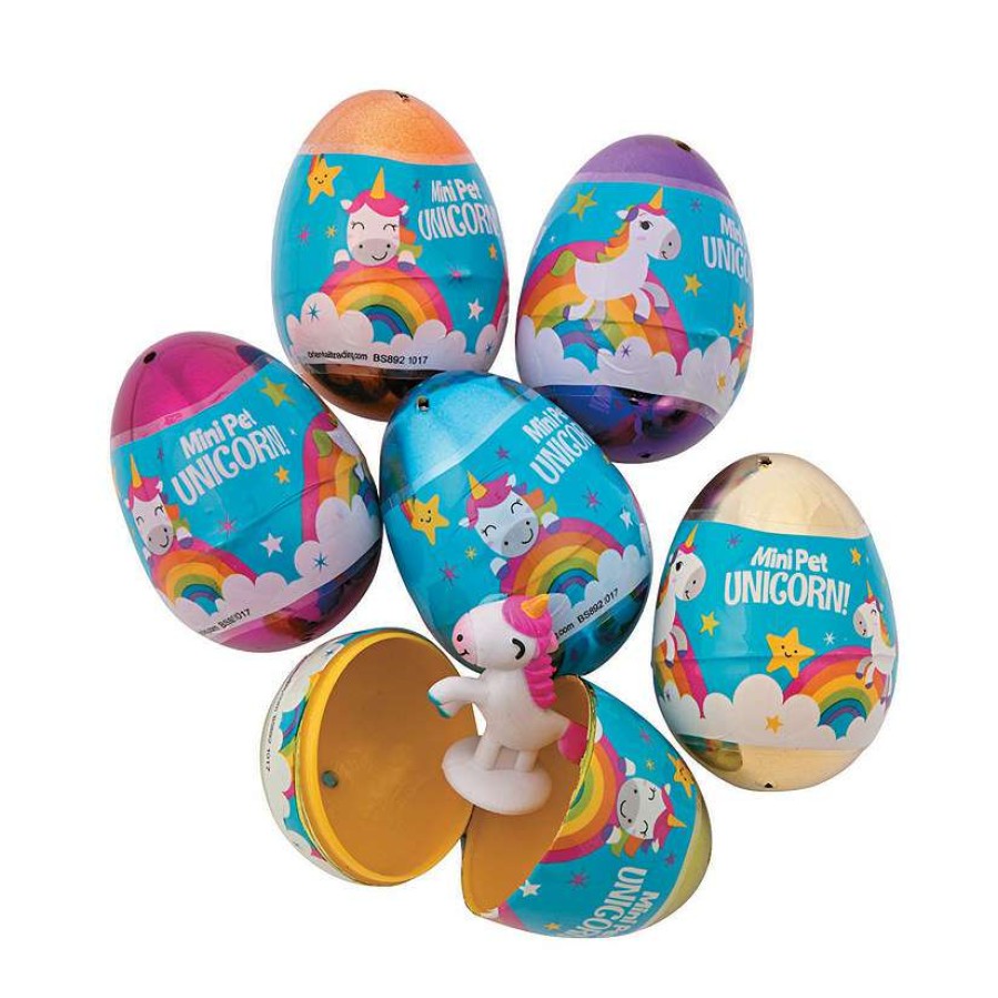 Easter Basket Fillers * | New 2 1/2 Unicorn Toy-Filled Plastic Easter Eggs 12 Pc.