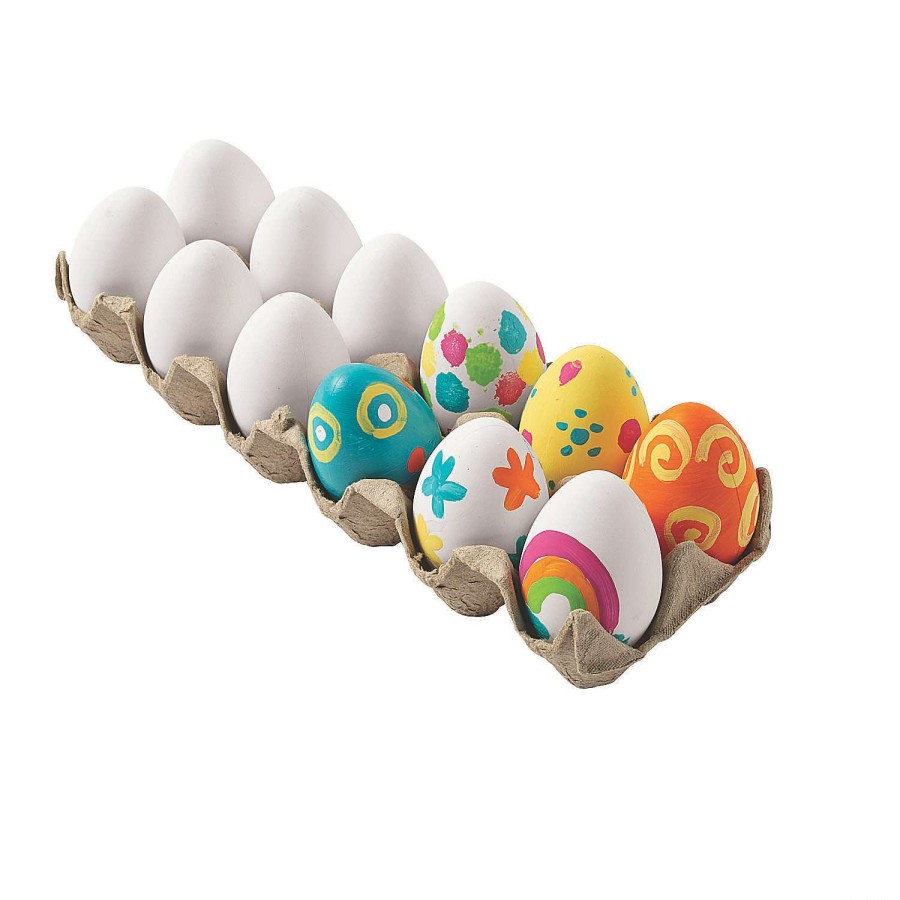 Easter Egg Hunt * | Hot Sale 2 1/4 Diy Plastic Easter Eggs With Carton 12 Pc.