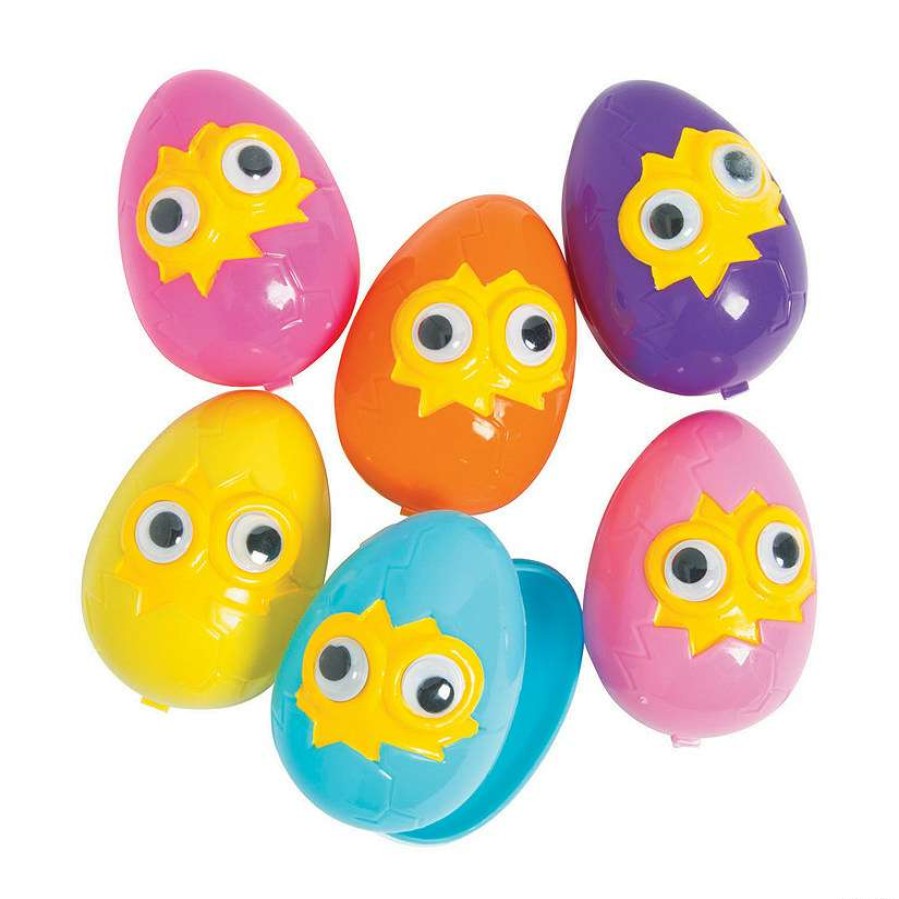 Easter Egg Hunt * | Buy 2 1/2 Hatching Plastic Easter Eggs With Googly Eyes 12 Pc.