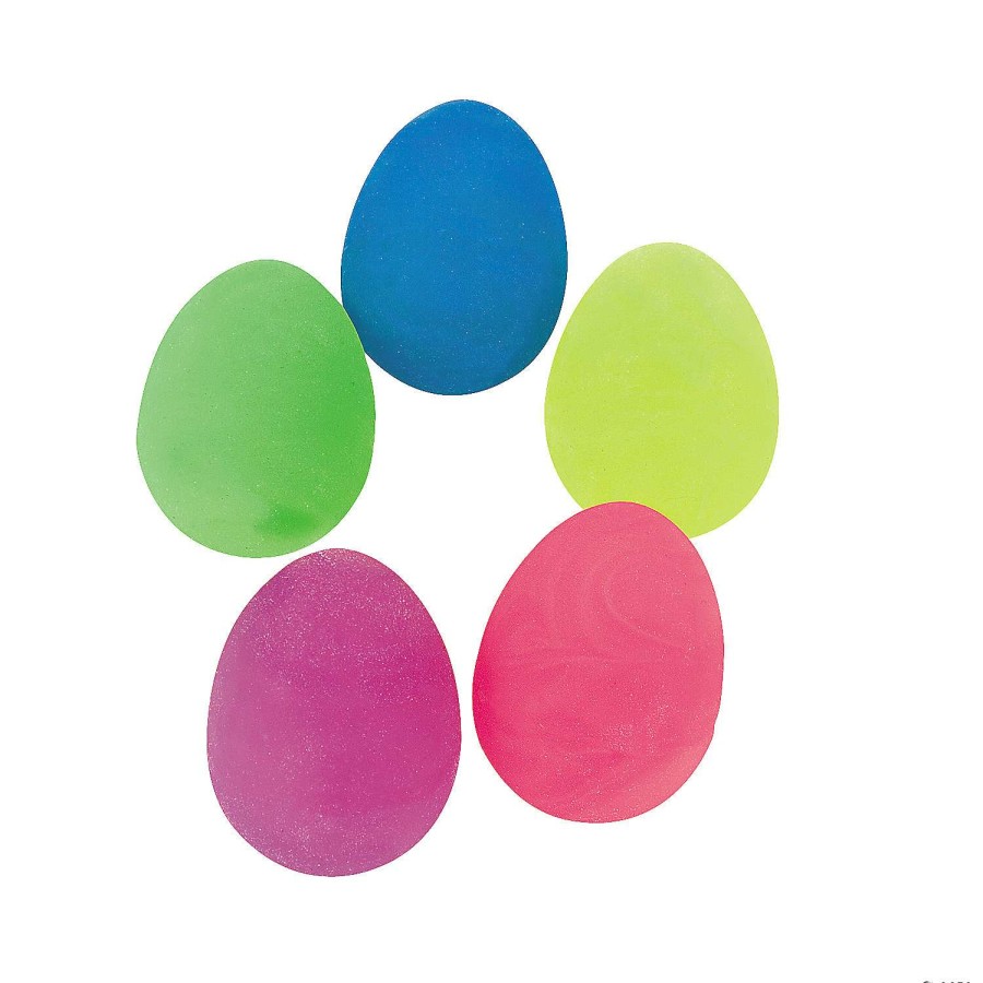 Easter Basket Fillers * | Best Reviews Of Glow-In-The-Dark Swirl Egg-Shaped Ball Assortment 12 Pc.