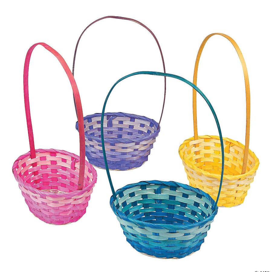 Easter Egg Hunt * | Top 10 Small Ombre Bamboo Baskets 12 Pc.