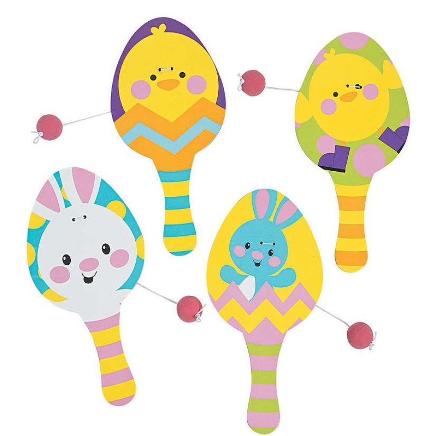 Easter Egg Hunt * | Best Deal Easter Paddleball Games 12 Pc.