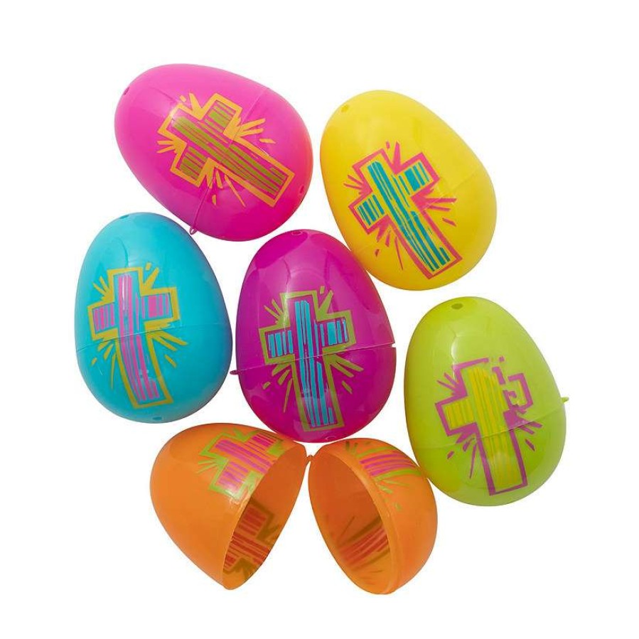 Easter Eggs * | Outlet 2 1/4 Bright Religious Plastic Easter Eggs 72 Pc.