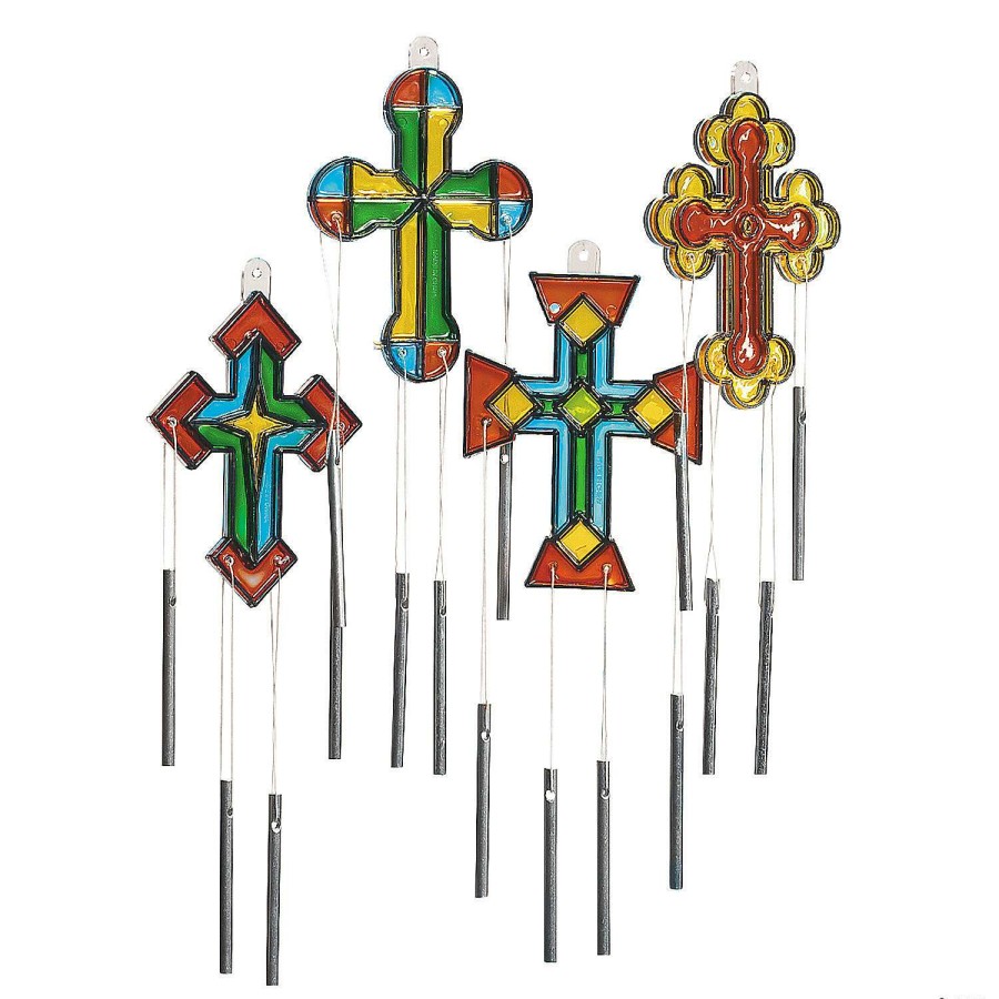 Easter Basket Fillers * | Promo Cross Suncatcher Wind Chimes 12 Pc.