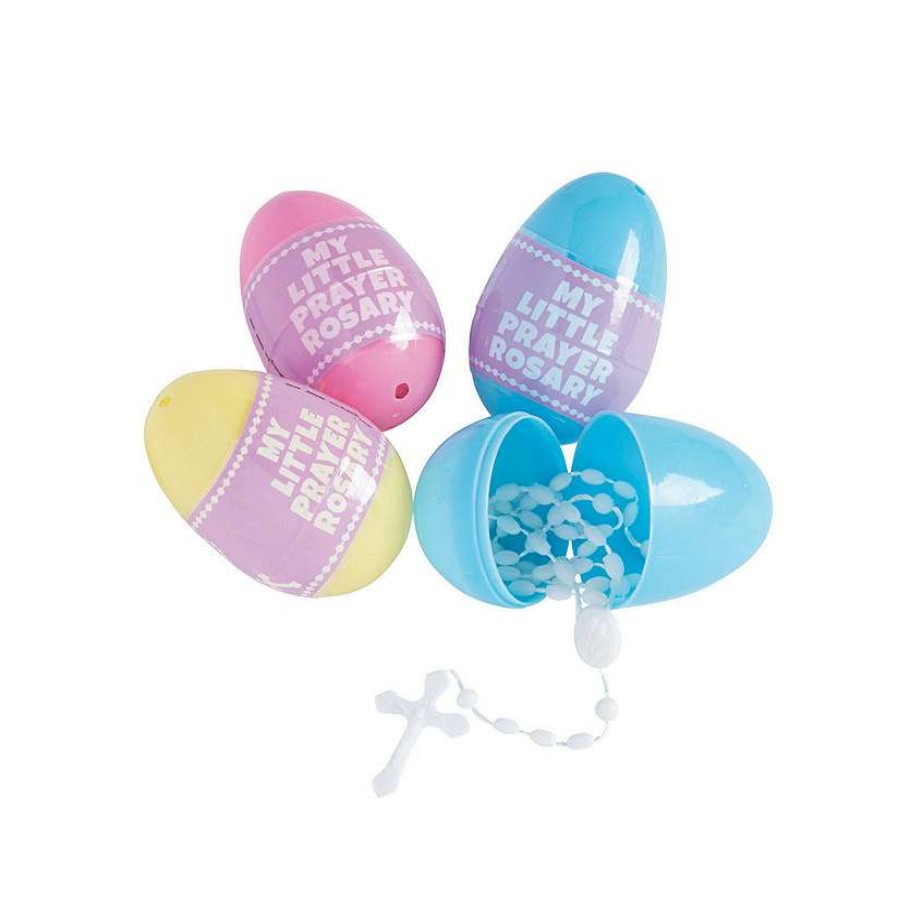 Easter Egg Hunt * | Hot Sale 3 Rosary-Filled Plastic Easter Eggs 12 Pc.