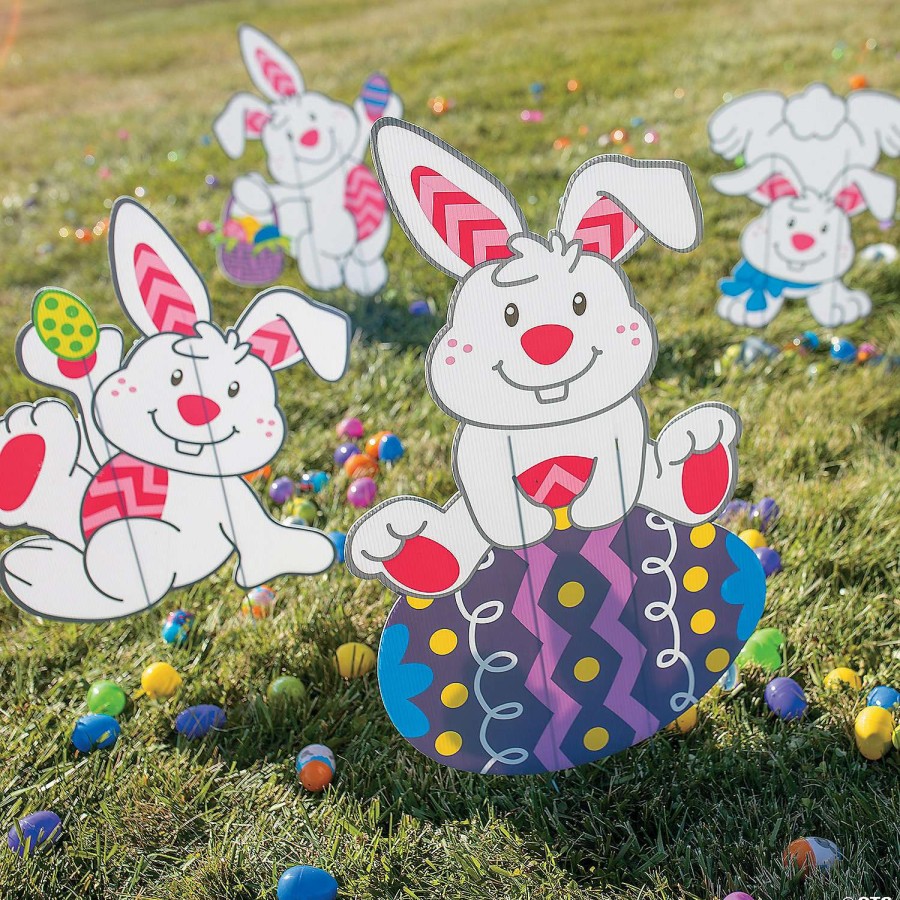 Easter Egg Hunt * | Flash Sale Tumbling Bunnies Yard Signs 4 Pc.