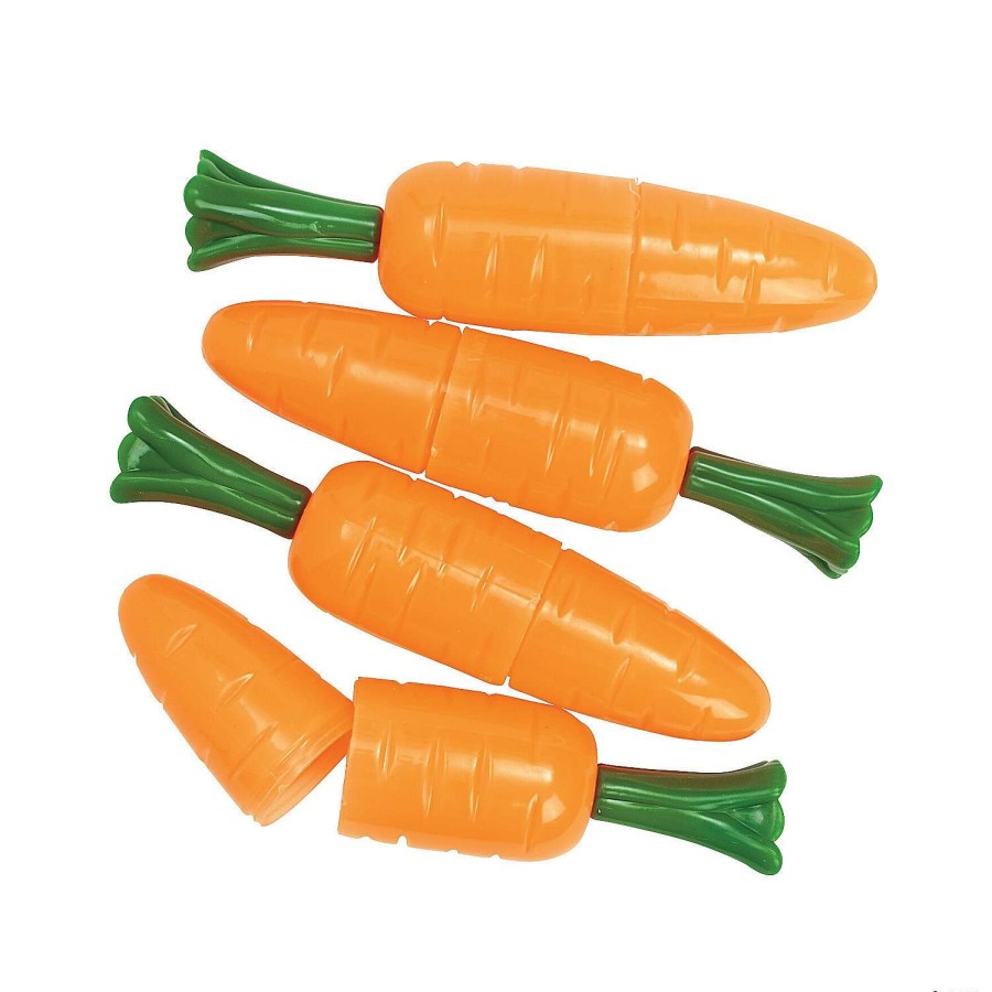 Easter Egg Hunt * | Flash Sale 5 1/2 Jumbo Carrot Plastic Easter Eggs 12 Pc.