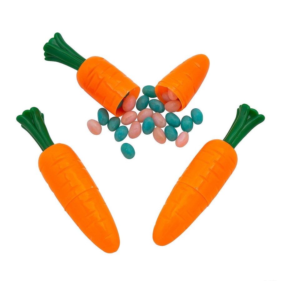 Easter Egg Hunt * | Flash Sale 5 1/2 Jumbo Carrot Plastic Easter Eggs 12 Pc.