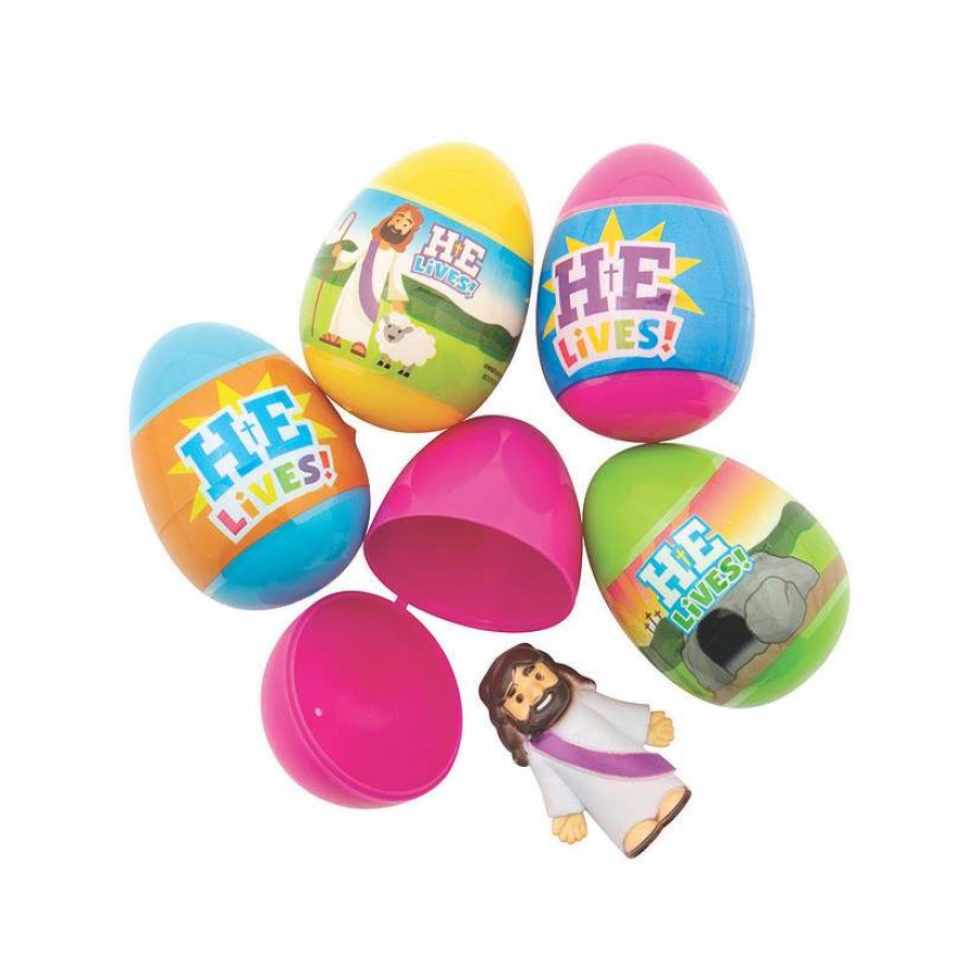 Easter Eggs * | Wholesale 2 1/2 He Is Risen Toy-Filled Plastic Easter Eggs 24 Pc.