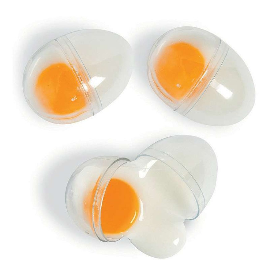 Easter Basket Fillers * | Hot Sale 2 1/2 Egg Yolk Slime-Filled Plastic Easter Eggs 12 Pc.