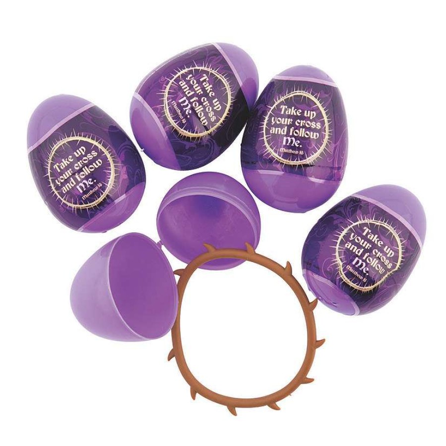 Easter Basket Fillers * | Top 10 2 1/2 Crown Of Thorns Bracelet-Filled Plastic Easter Eggs 24 Pc.