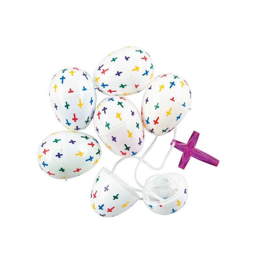 Easter Eggs * | Brand New 2 1/2 Bright Cross-Filled Plastic Easter Eggs 24 Pc.