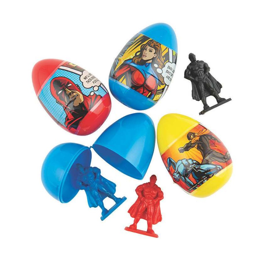 Easter Egg Hunt * | Flash Sale 3 Superhero Toy-Filled Plastic Easter Eggs 12 Pc.