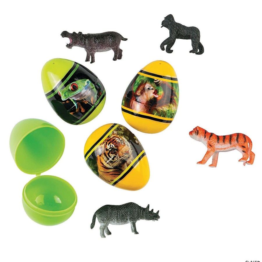 Easter Basket Fillers * | Outlet 2 1/2 Animal Toy-Filled Plastic Easter Eggs 12 Pc.