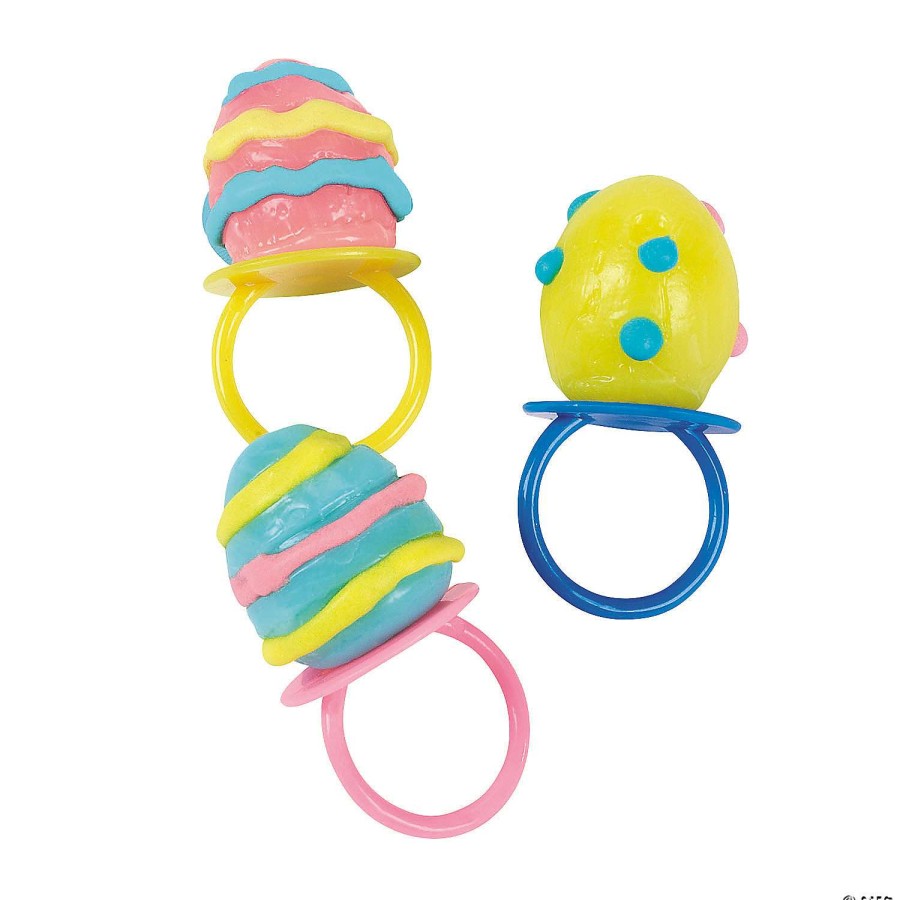 Candy Egg Fillers * | Cheap Egg-Shaped Ring Lollipop Easter Candy 12 Pc.