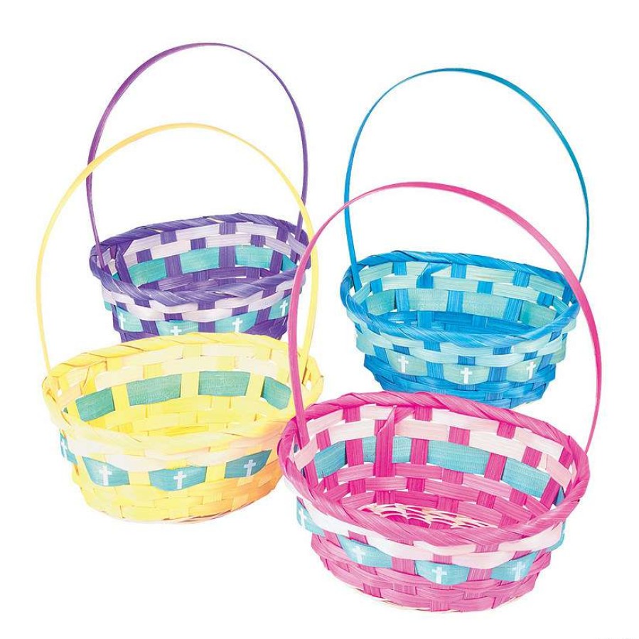 Easter Egg Hunt * | Discount Ombre Easter Baskets With Cross