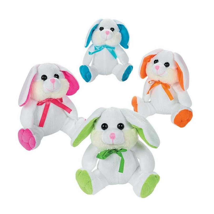 Easter Basket Fillers * | Best Reviews Of Easter Long-Eared White Stuffed Bunnies 12 Pc.