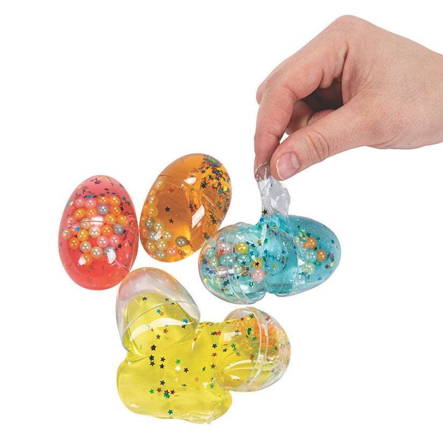 Easter Egg Hunt * | Promo 3 Pearl Putty-Filled Plastic Eggs 12 Pc.