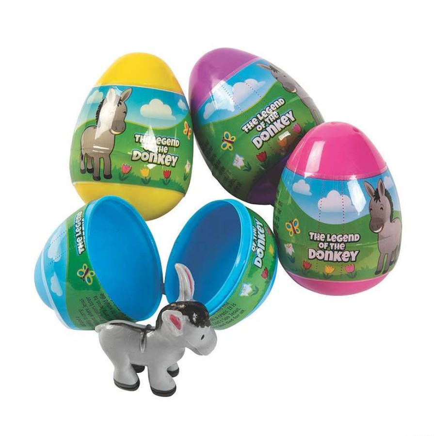 Easter Basket Fillers * | Best Sale 2 1/2 Legend Of The Donkey Toy-Filled Plastic Easter Eggs 12 Pc.