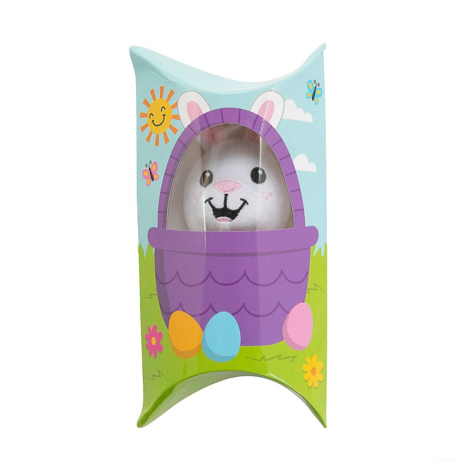 Easter Basket Fillers * | Deals Stuffed Easter Bunny In Basket Containers 8 Pc.