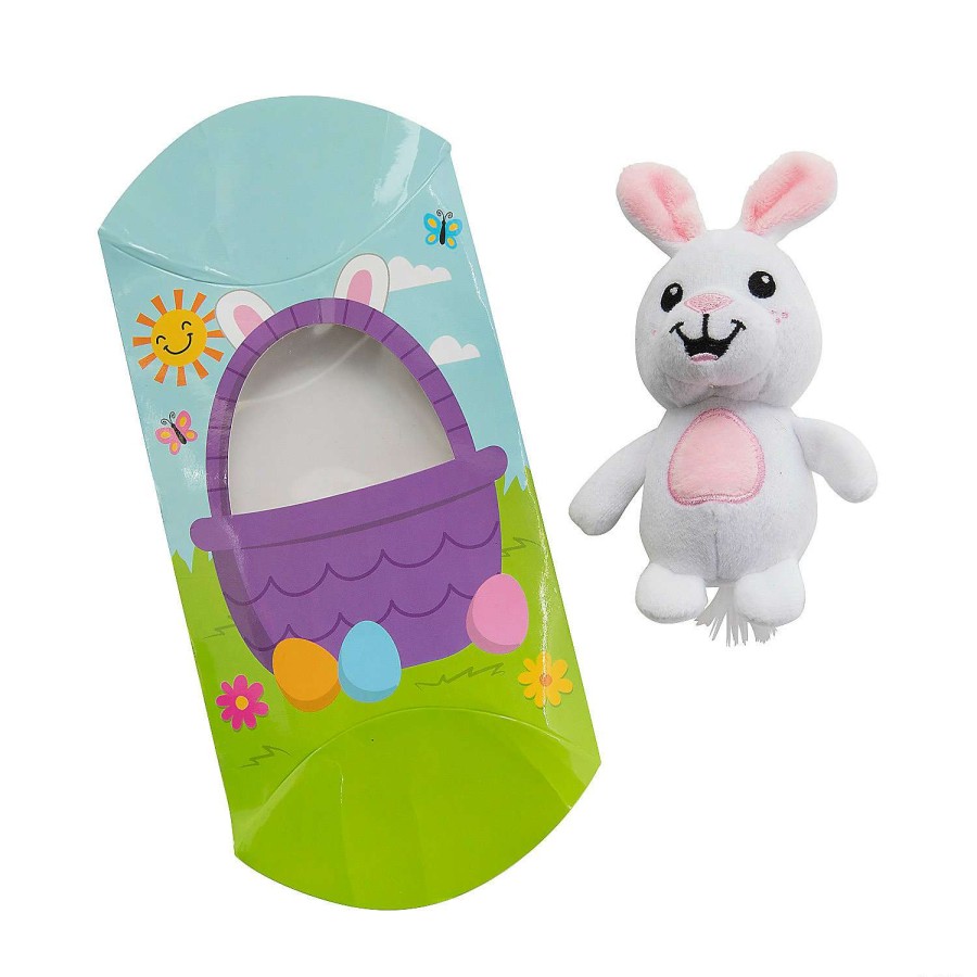 Easter Basket Fillers * | Deals Stuffed Easter Bunny In Basket Containers 8 Pc.