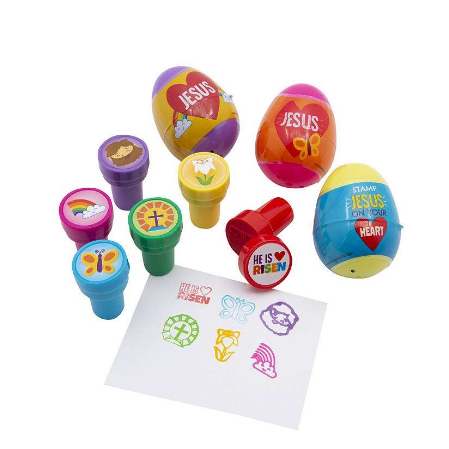 Easter Egg Hunt * | Flash Sale 2 1/2 Jesus On Your Heart Stamper-Filled Easter Eggs 12 Pc.