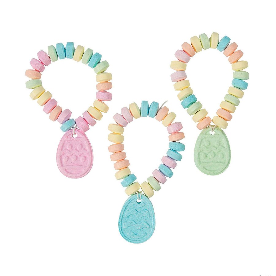 Candy Egg Fillers * | Promo Easter Egg Candy Bracelets 12 Pc.