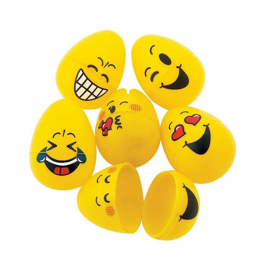 Easter Eggs * | Buy 2 1/2 Emoji Plastic Easter Eggs 48 Pc.