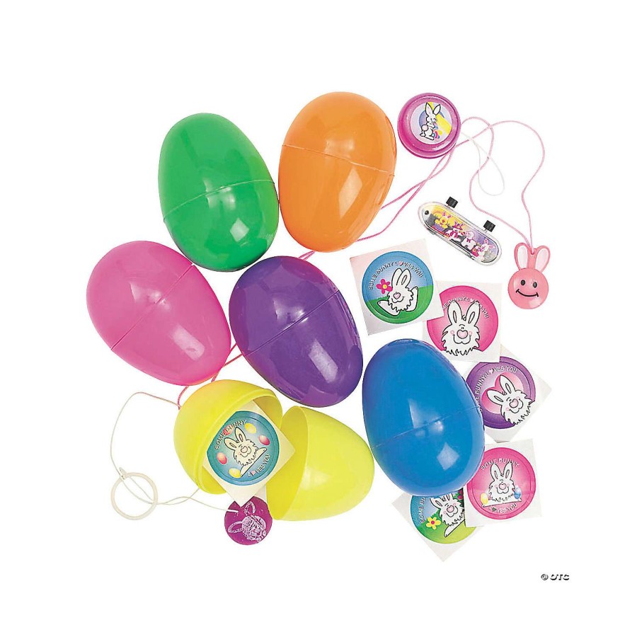 Easter Eggs * | Coupon 3 1/4 Bright Toy-Filled Plastic Easter Eggs 24 Pc.