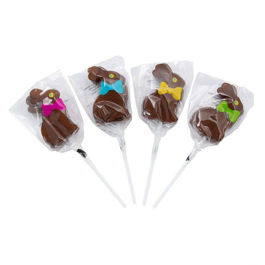 Easter Basket Fillers * | Hot Sale Chocolate Easter Bunny Lollipops 12 Pc.