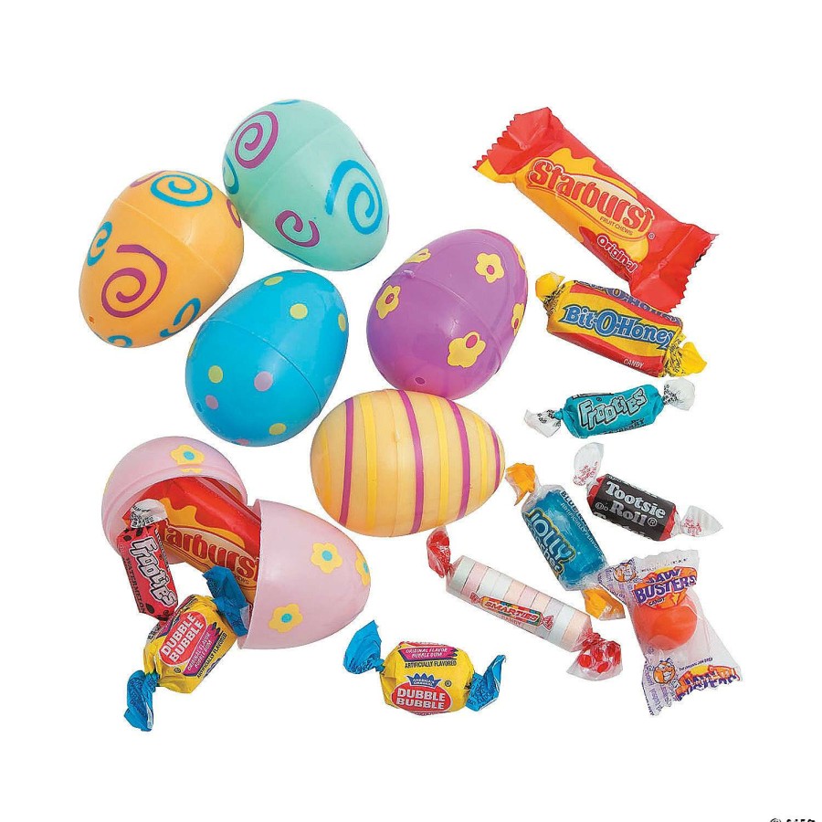 Easter Basket Fillers * | Cheapest 2 1/4 Pastel Printed Candy-Filled Plastic Easter Eggs 24 Pc.