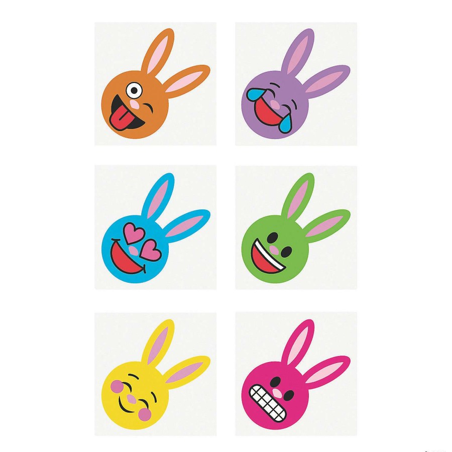 Toy Egg Fillers * | Cheapest Easter Emoji Temporary Tattoos 72 Pc.