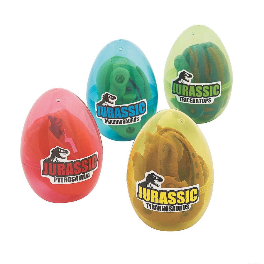 Easter Egg Hunt * | New 3 1/4 Transforming Dinosaur-Filled Plastic Easter Eggs 12 Pc.