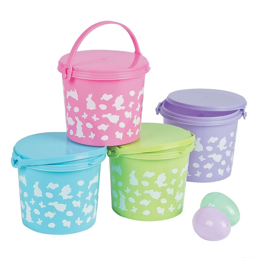 Easter Baskets & Grass * | Hot Sale Easter Pails With Lid 12 Pc.