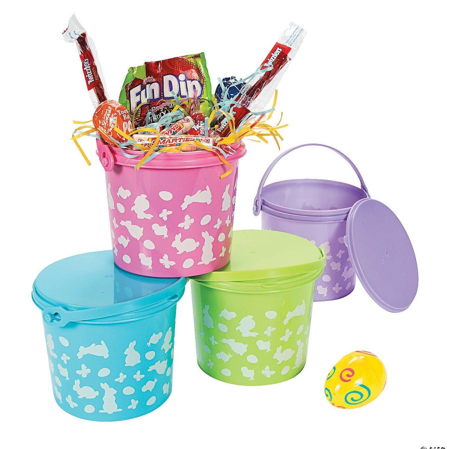 Easter Baskets & Grass * | Hot Sale Easter Pails With Lid 12 Pc.