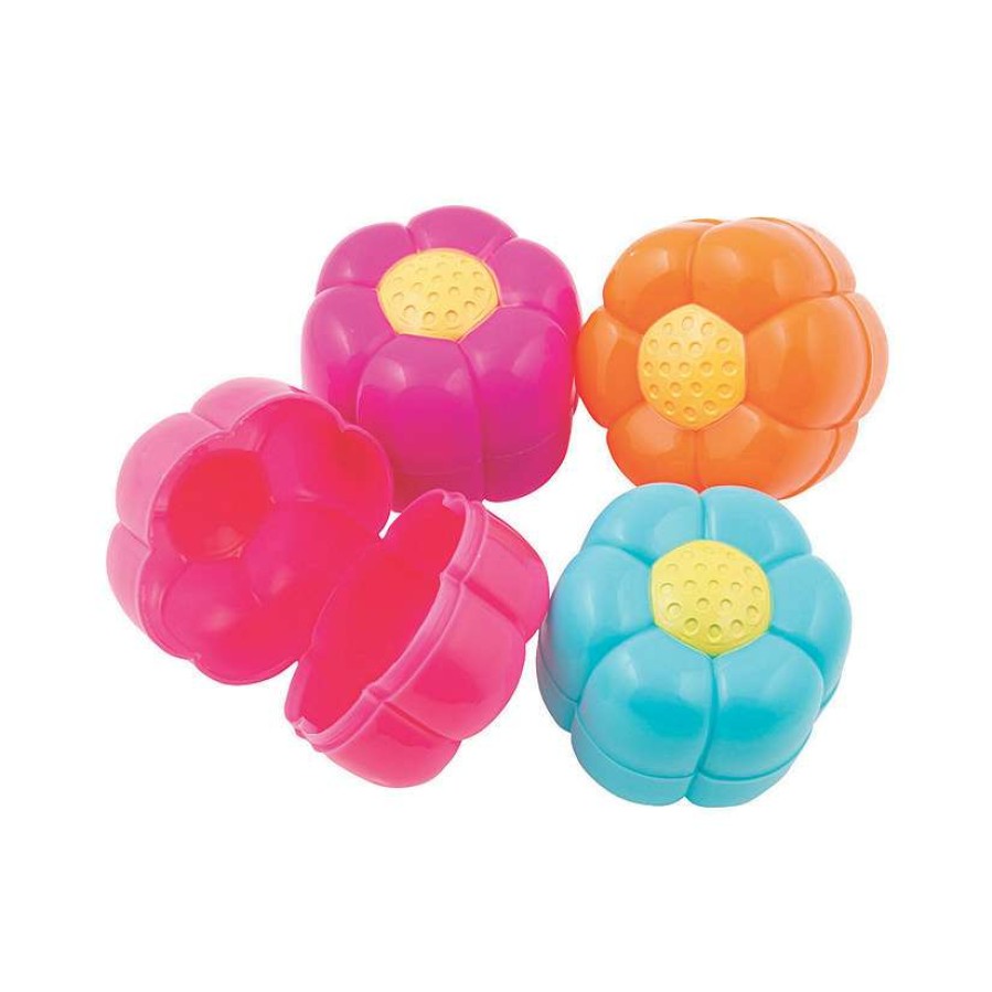 Easter Egg Hunt * | New 2 1/4 Flower Plastic Easter Eggs 12 Pc.