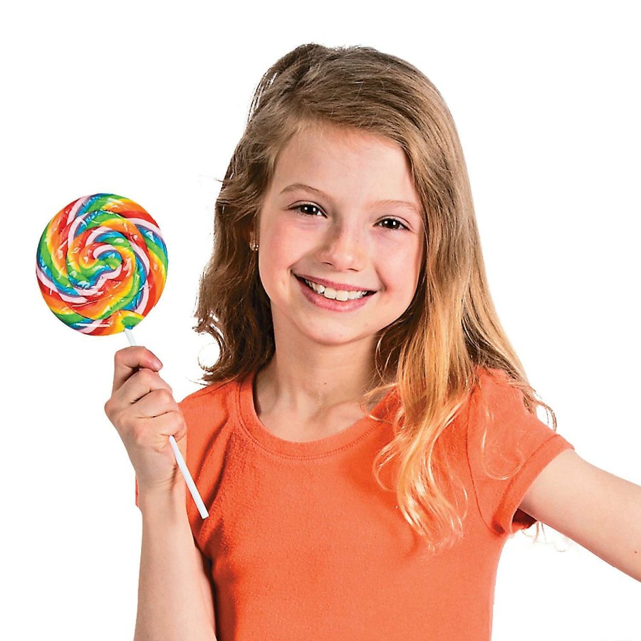 Easter Basket Fillers * | Flash Sale Jumbo Swirl Lollipops 6 Pc.