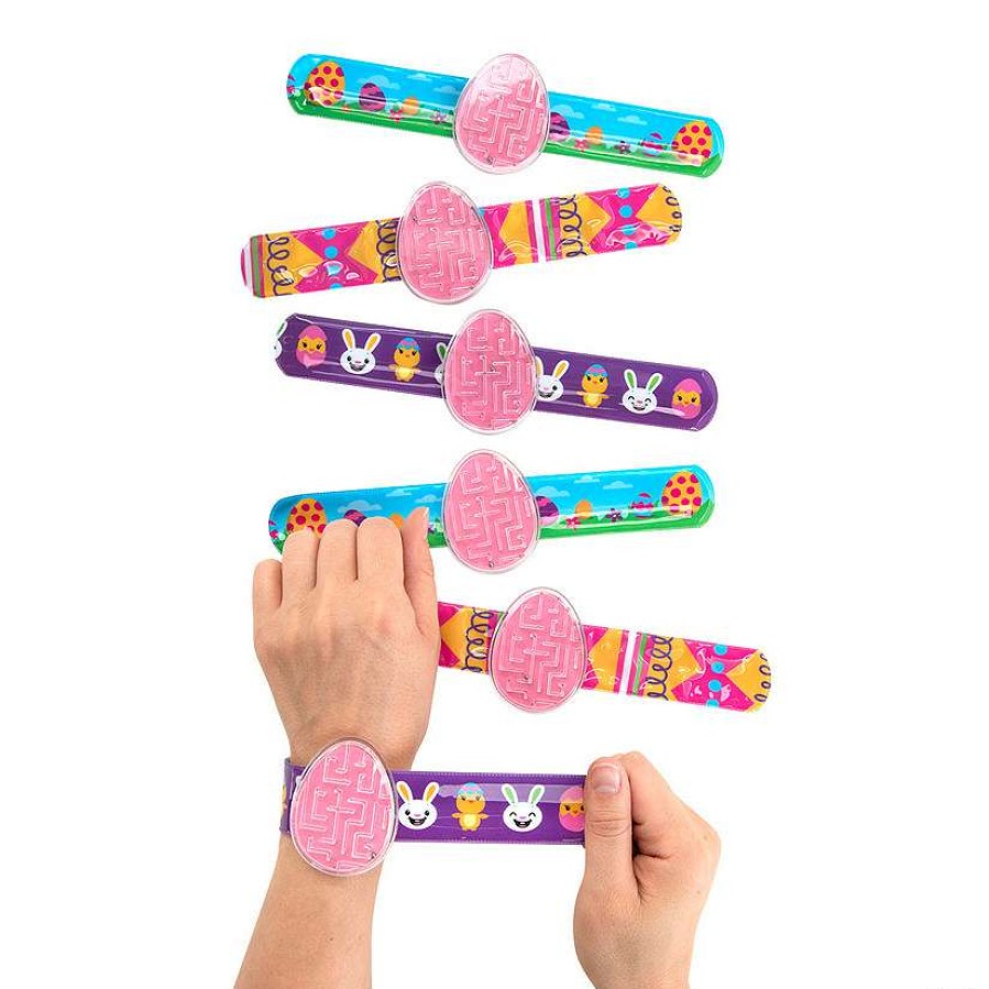 Easter Baskets & Grass * | New Easter Egg Maze Game Slap Bracelets 12 Pc.