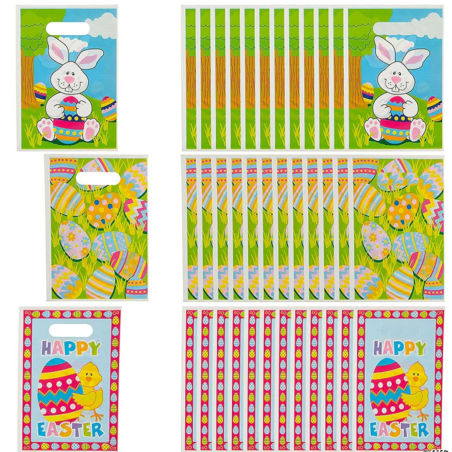 Easter Baskets & Grass * | Best Pirce 9 Easter Party Plastic Goody Bags 36 Pc.