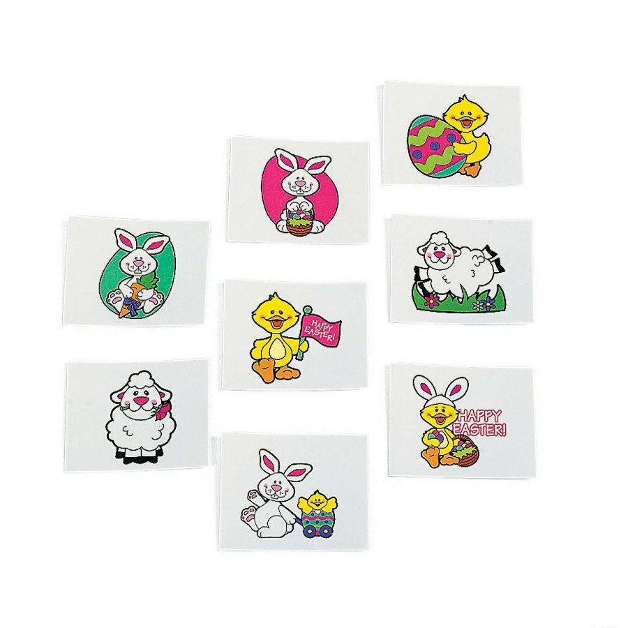 Toy Egg Fillers * | New Easter Temporary Tattoos 72 Pc.