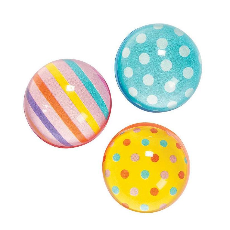 Easter Egg Hunt * | Coupon Dots & Stripes Bouncy Ball Assortment 12 Pc.