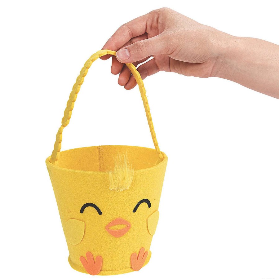 Easter Baskets & Grass * | Flash Sale Mini Easter Chick Pails 12 Pc.