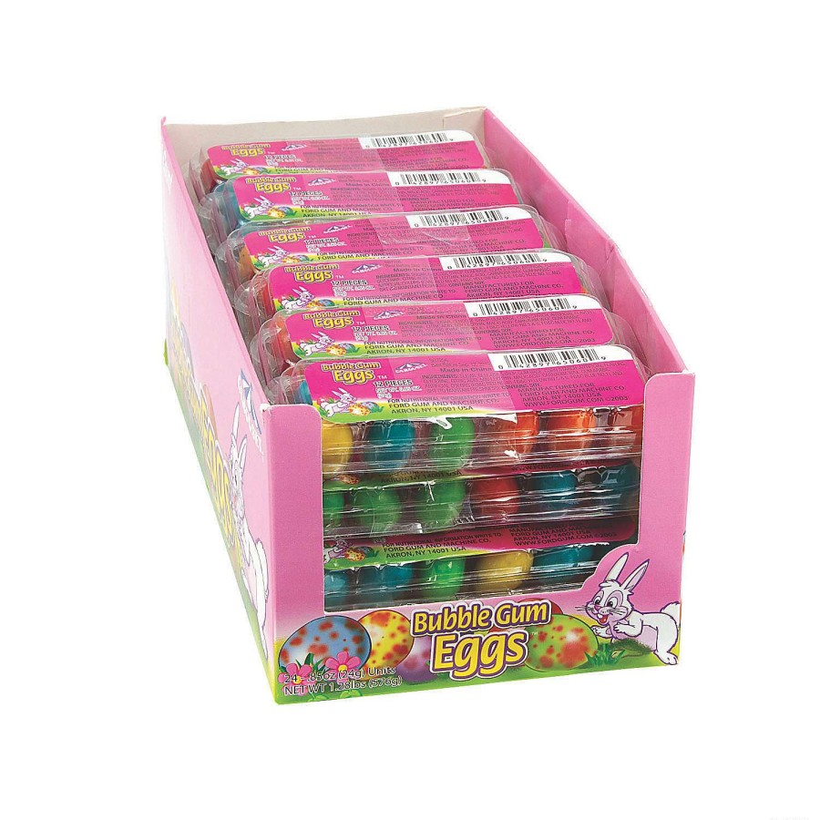 Candy Egg Fillers * | New Carousel Bubble Gum Eggs 24 Pc.