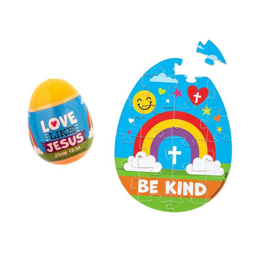 Easter Egg Hunt * | Deals 2 1/2 Be Kind Puzzle-Filled Plastic Easter Eggs Set Of 12