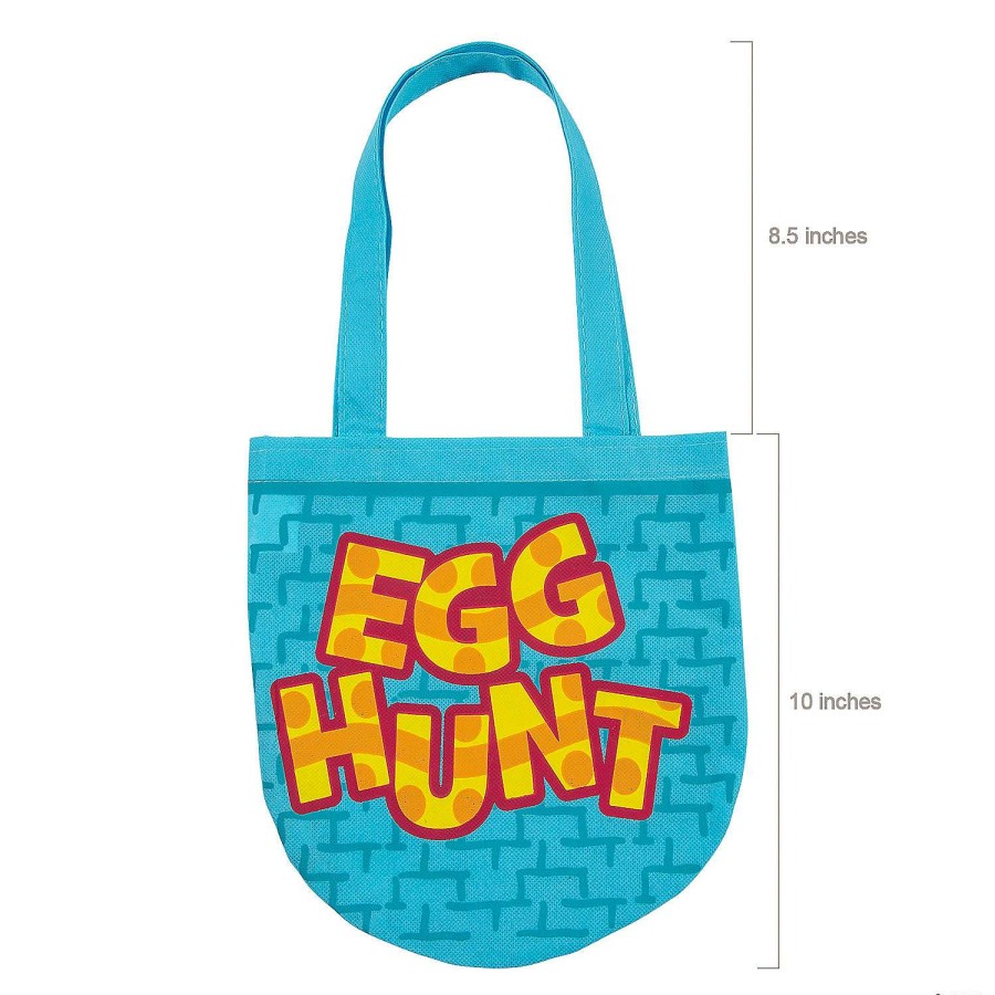 Easter Baskets & Grass * | Top 10 10 X 10 Medium Easter Hunt Nonwoven Tote Bags 12 Pc.