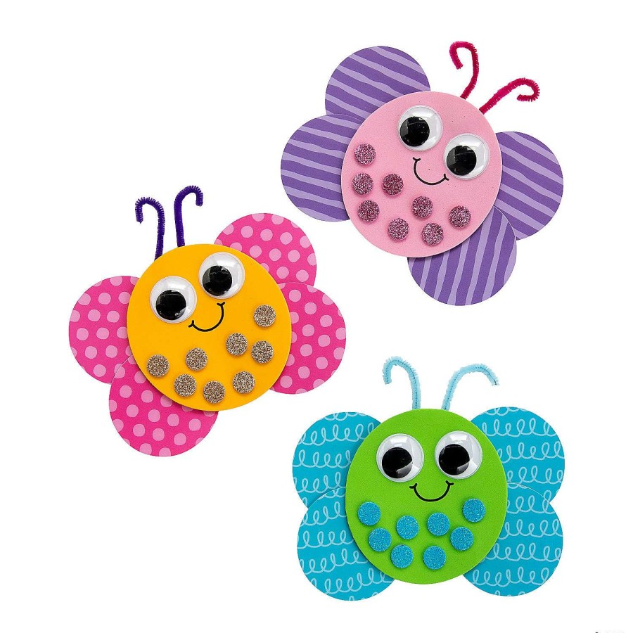 Easter Baskets & Grass * | Best Pirce Googly Eyes Butterfly Magnet Craft Kit Makes 12