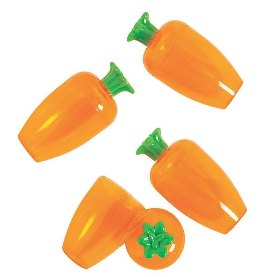 Easter Egg Hunt * | Promo 4 Carrot Plastic Easter Eggs 12 Pc.